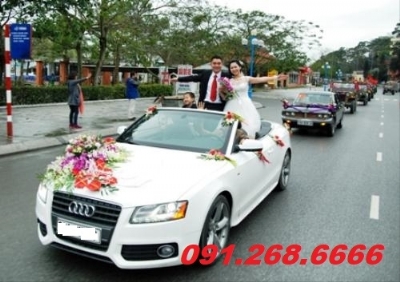 Cho thuê xe cưới Mui trần audi A4 màu trắng giá tốt nhất tại trần khánh dư quận hoàn kiếm hà nội