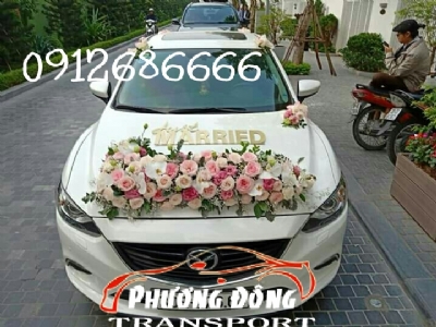 Thuê xe cưới mazda 6 màu trắng  giá tốt nhất tại quận ba đình hà nội - xe cưới phương đông