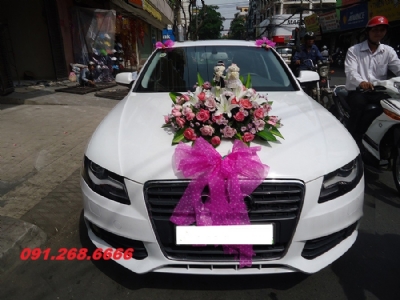 Cho thuê xe cưới Mui trần audi A4 màu trắng giá tốt nhất tại tam trinh quận hoàng mai hà nội