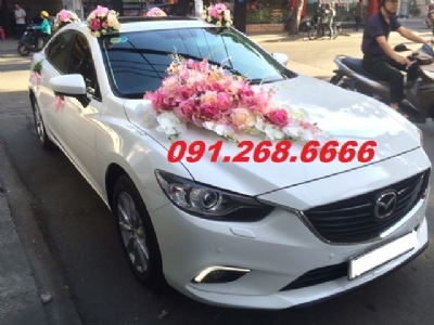 cho thuê xe cưới mazda 6 màu trắng giá siêu hấp dẫn tại quận cầu giấy hà nội - hotline 0912686666