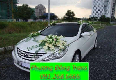 Thuê xe cưới hyundai sonata màu trắng giá rẻ tại Trần thái tông quận cầu giấy hà nội