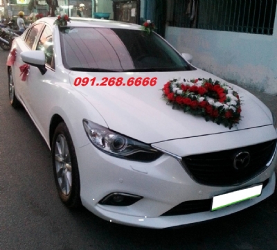 Thuê xe cưới mazda6 màu trắng giá rẻ nhất quận nam từ liêm hà nội - 0912686666