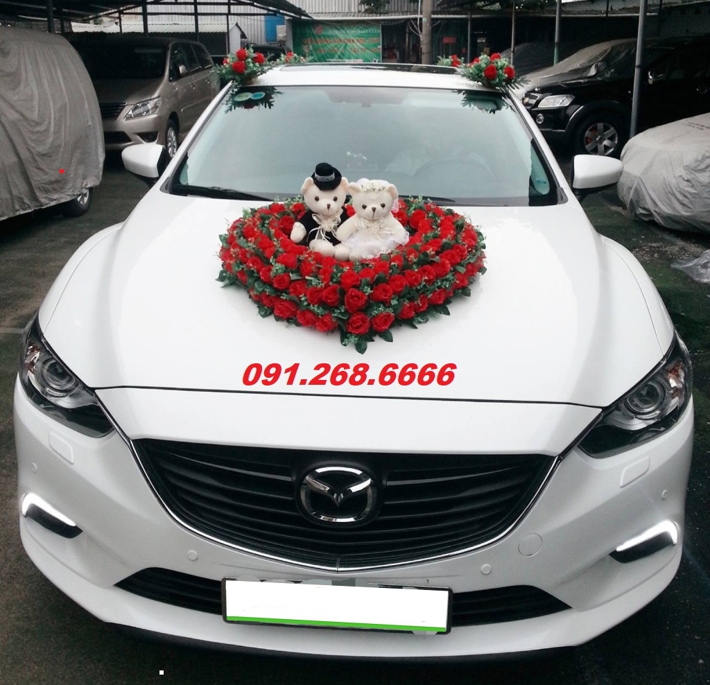 cho thuê xe cưới mazda 6 màu trắng giá siêu hấp dẫn tại quận hoàng mai hà nội - hotline 0912686666