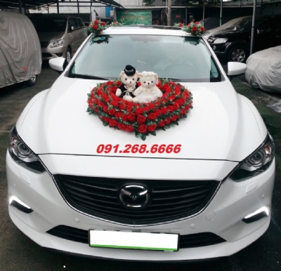 cho thuê xe cưới mazda 6 màu trắng giá siêu hấp dẫn tại quận hoàng mai hà nội - hotline 0912686666