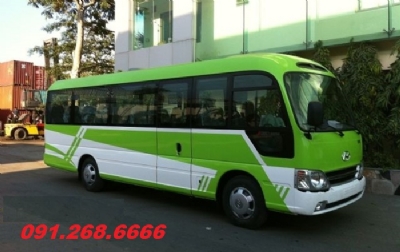 Phương Đông cho thuê xe du lịch 29 chỗ  giá rẻ quận hai bà trưng  hà nội- cho thuê xe hyundai county 24 chỗ
